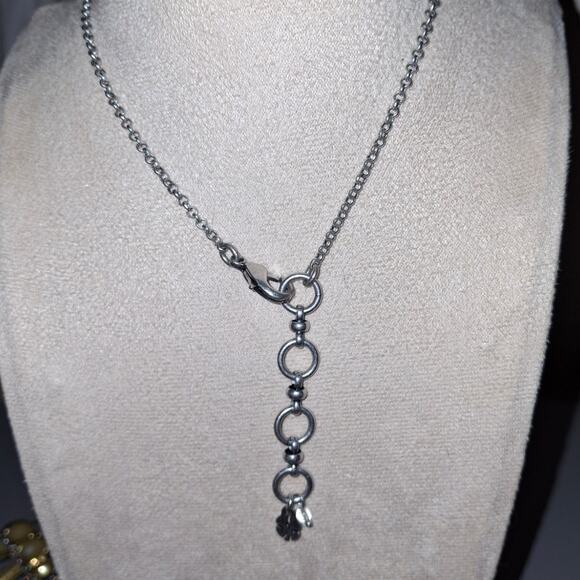 Lucky Brand Vintage Ladder Burst Fringe Necklace | Silver & Gold Mixed Metals - Picture 2 of 7